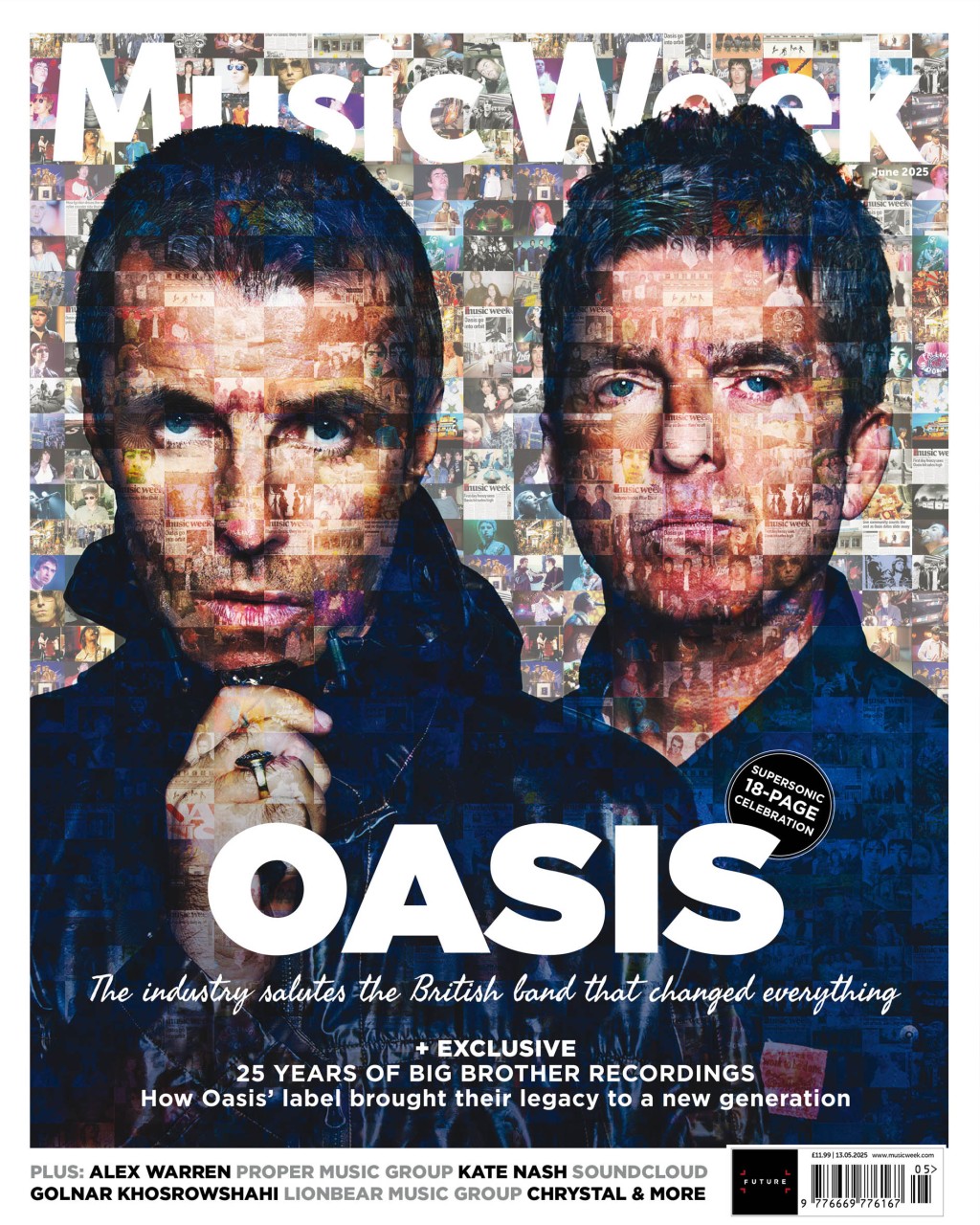 Gli Oasis  nell'edizione di giugno di Music Week