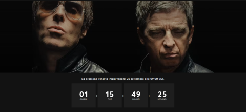 Ticketmaster ha pubblicato gli orari di vendita dei biglietti Oasis